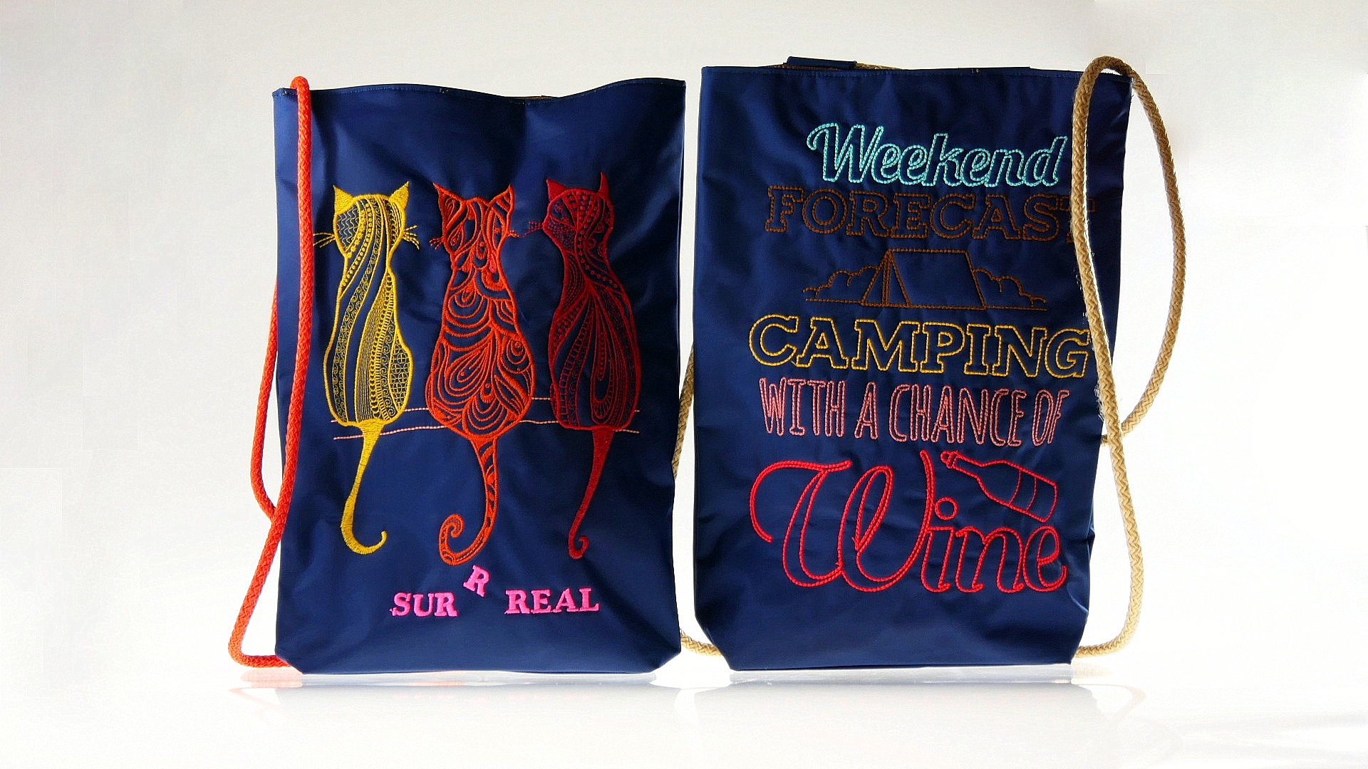 Nylonowy woodoodporny plecak typu Worek shopper bag CAMPING WINE - obrazek 11