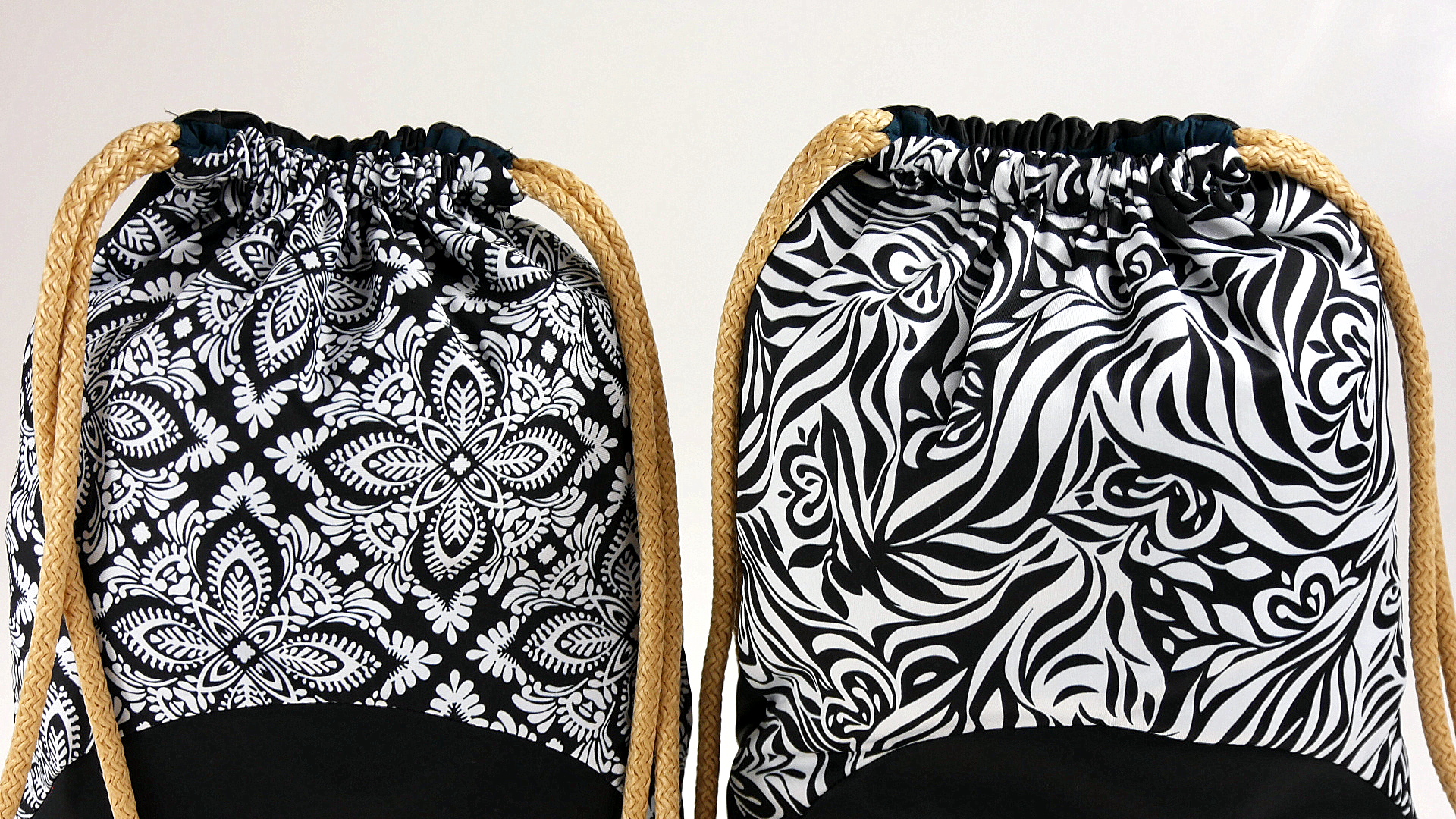 Plecak elegancki wzorzysty worek print KWIATY Paisley SHOPPER BAG - obrazek 22