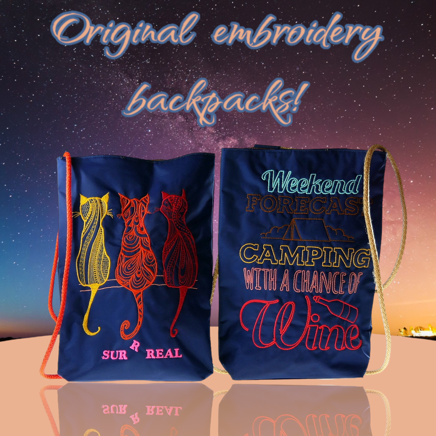 Nylonowy woodoodporny plecak typu Worek shopper bag CAMPING WINE - obrazek 6