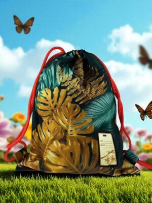 Plecak BAG TRAVEL liście MONSTERA Worek typu SHOPPER Zielony
