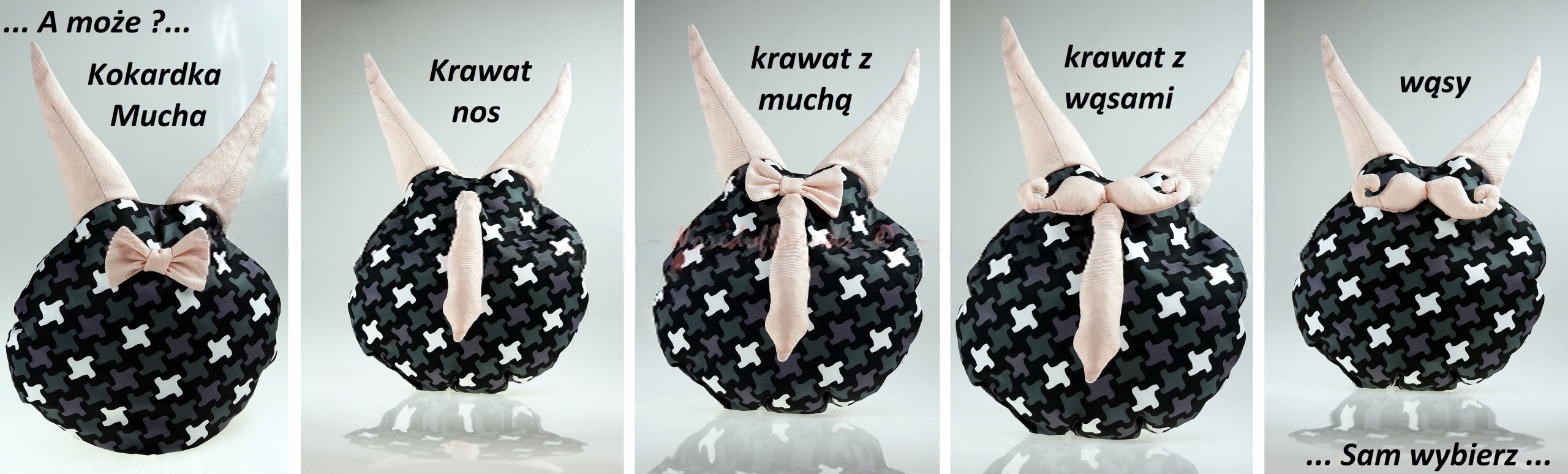 Poduszka z uszami i wąsami w KWIATY BOHO - obrazek 3