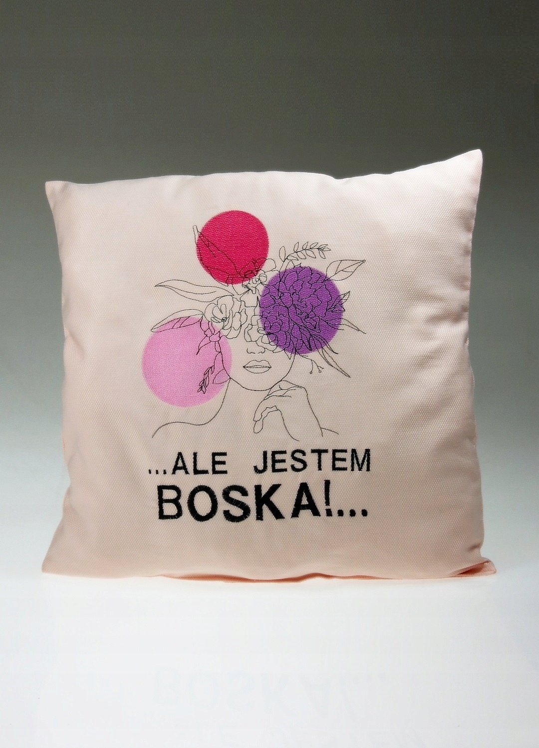 Poduszka żakardowa KOBIETA BOHO kwiaty - ALE JESTEM BOSKA! - obrazek 14