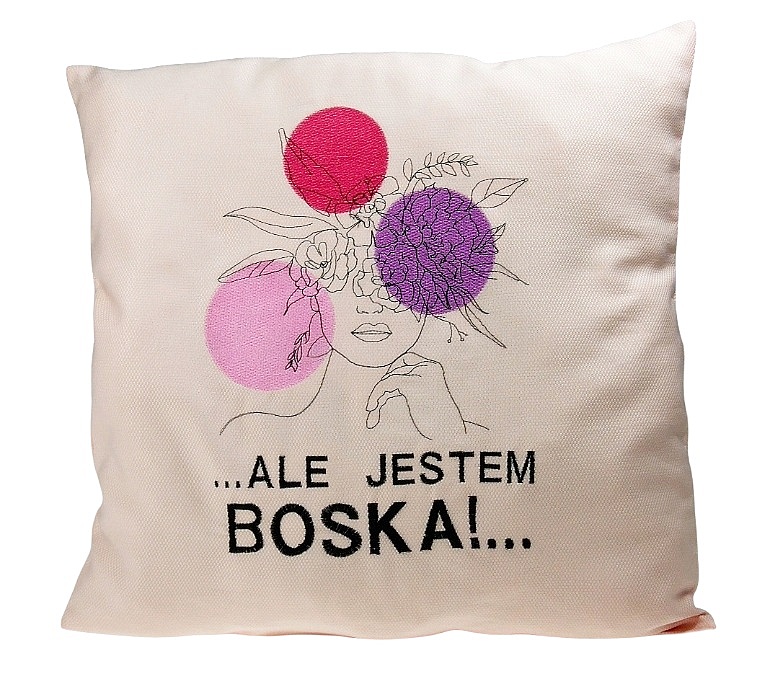 Poduszka żakardowa KOBIETA BOHO kwiaty - ALE JESTEM BOSKA! - obrazek 13