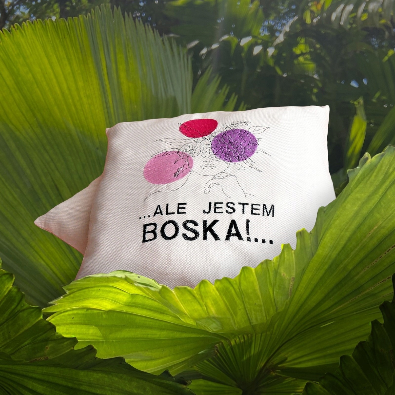 Poduszka żakardowa KOBIETA BOHO kwiaty - ALE JESTEM BOSKA! - obrazek 12